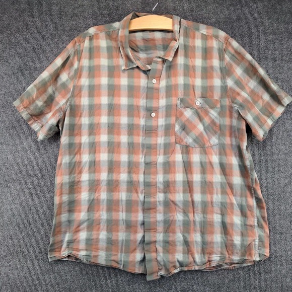 Toad&Co Men's Flannel Button-Up Shirt Multi XL Check Short Sleeve Chest Pocket - Picture 2 of 13